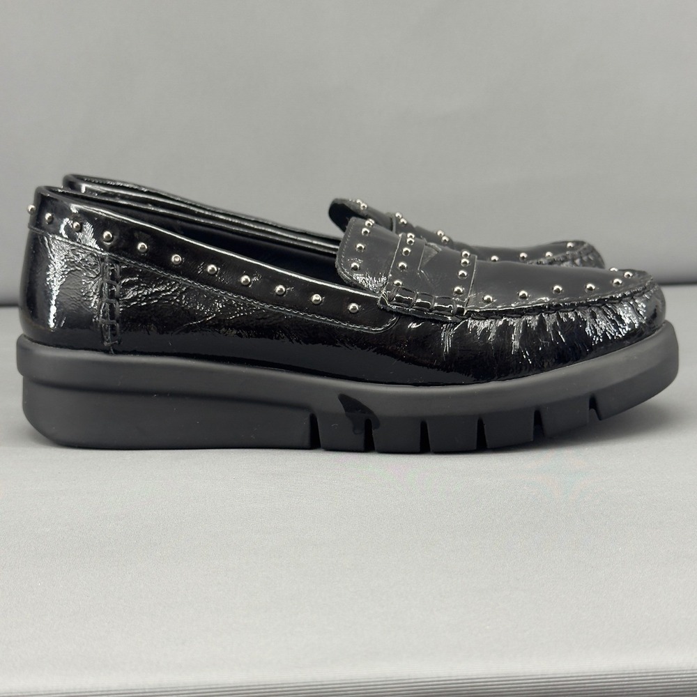 Geox D Wimbley Black Patent Studded Moc Loafer Flats Women's‎ Size 9.5US 40EU - Picture 4 of 10